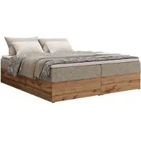 MKS Meble Letto continentale senza testiera Wood Zero 180x200 cm Media rigidità (H3) | Beige Tessuto strutturato | Topper T25