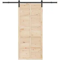 vidaXL Porta scorrevole naturale 90 x 208 cm in legno di pino massiccio