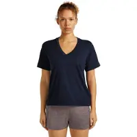Icebreaker Women's Merino 150 Tech Lite S/S Relaxed V-Neck Maglia merino Donna (M, blu)