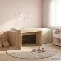 Prolenta Letto a soppalco esclusivo con scrivania per bambini, finitura Sonoma, dimensioni 100 x 200 cm