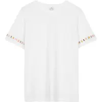 Paul Smith Womens Stripe Sleeve Emb T-shirt White Taglia: S | Maglie Sportivi Outlet | Donna | Bianco