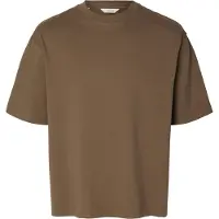 Selected T-shirt Girocollo Uomini Marrone XXL