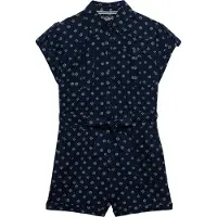 Superdry per donna. W8012098A Tuta intera blu navy con cintura (XS), Casual, Cotone, Manica corta