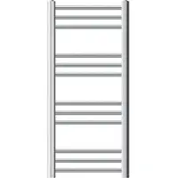 LuxeBath radiatore per bagno Sahara, 400x800 mm, cromo, diritto con attacco laterale, senza elemento riscaldante