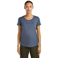 Icebreaker Women's Merino Cool-Lite Sphere III S/S Scoop Maglia merino Donna (XL, blu)