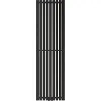 LuxeBath radiatore a pannello Stella attacco centrale verticale 480x1600mm nero opaco incl. set di collegamento con termostato passante, senza elemento riscaldante