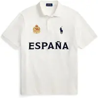 Ralph Lauren per uomo. 710B20854001 Polo Classic Fit Spagna bianco (L), Casual, Cotone, Manica corta