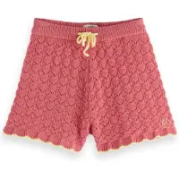 Scotch & Soda Girl Scalloped Knitted Shorts Rose Pink Taglia: 14 | Pantaloni Outlet | Unisex | Rosa
