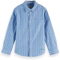 Scotch & Soda Boy Regular-fit Classic Yarn-dyed Shirt Blue/ Agate Green St Taglia: 8 | Camicie Outlet | Unisex | Verde