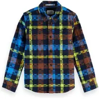 Scotch & Soda Boy Flannel Checked Shirt Campanula/ Sky Captain/ Limeaid Ch Taglia: 4 | Camicie Outlet | Unisex | Verde