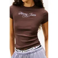 Tommy Hilfiger Slim Essential Logo T-shirt Black Walnut Taglia: S | Maglie Sportivi Outlet | Donna | Nero