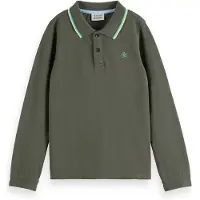 Scotch & Soda Boy Long-sleeved Pique Polo Thyme Taglia: 6 | Camicie Outlet | Unisex