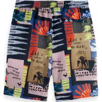 Scotch & Soda Fave - Printed Tencel Regular Fit Bermuda Shorts Art Dept Co Taglia: M | Pantaloncini Outlet | Uomo