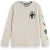 Scotch & Soda Boy Relaxed-fit Long-sleeved Artwork T-shirt Eggnog Taglia: 12 | T-shirt Outlet | Unisex
