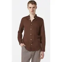 Scotch & Soda Seasonal Core - Regular Fit Linen Shirt Cold Brew Taglia: XL | Camicie Casual Outlet | Uomo | Bianco