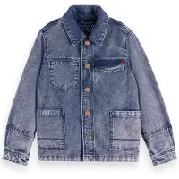 Scotch & Soda Boy Denim Washed Canvas Workwear Jacket Navy Taglia: 6 | Giacche Outlet | Unisex | Blu