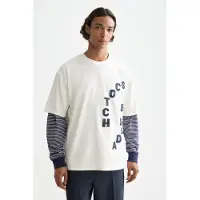 Scotch & Soda Loose Fit Applique T-shirt Eggnog Taglia: M | Maglie a manica lunga Outlet | Uomo