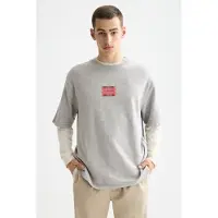 Scotch & Soda Loose Fit Label T-shirt Grey Melange Taglia: XXL | Magliette basic Outlet | Uomo | Grigio