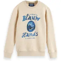 Scotch & Soda Girl Relaxed-fit Artwork Sweatshirt Ecru Melange Taglia: 16 | Maglioni Outlet | Unisex | Marrone