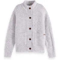 Scotch & Soda Girl Patchwork Melange Alpaca-blend Cardigan Light Grey Mela Taglia: 14 | Giacche Outlet | Unisex | Grigio