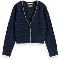 Scotch & Soda Girl Lightweight Ajour-knitted Cardigan Sky Captain Melange Taglia: 12 | Maglioni Outlet | Unisex