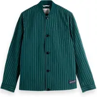 Scotch & Soda Pinstriped Cotton-blend Bomber Jacket Pitch Green Pinstripe Taglia: S | Bomber Outlet | Uomo | Verde