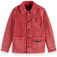 Scotch & Soda Boy Garment-dyed Corduroy Overshirt Ketchup Taglia: 6 | Giacche Outlet | Unisex