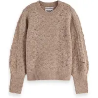 Scotch & Soda Girl Lightweight Ajour-knitted Pullover Eggnog Melange Taglia: 6 | Maglioni Outlet | Unisex