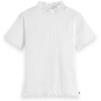 Scotch & Soda Girl Core Mock Neck Ribbed Slim-fit Ss T-shirt Bright White Taglia: 12 | Camicie Outlet | Unisex | Bianco