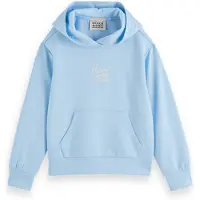 Scotch & Soda Girl Relaxed-fit Modal Hoodie With Front Artwork Spring Blue Taglia: 16 | Abbigliamento Sportivo Outlet | Unisex | Blu