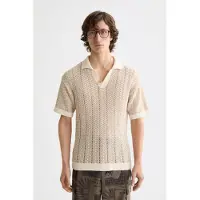 Scotch & Soda Open Structured Knitted V-neck Polo Eggnog Taglia: S | Maglioni a maglia Outlet | Uomo