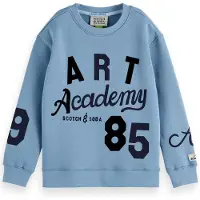 Scotch & Soda Boy Loose-fit Placed Artwork Sweatshirt Faded Denim Taglia: 14 | Maglioni Outlet | Unisex | Blu
