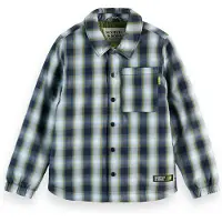 Scotch & Soda Boy Padded Checked Shirtjacket Sky Captain/ Calla Green Chec Taglia: 14 | Giacche Outlet | Unisex | Verde