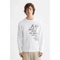 Scotch & Soda Relaxed-fit Long-sleeved Artwork T-shirt Bright White Taglia: XL | Maglie a manica lunga Outlet | Uomo | Bianco