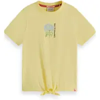 Scotch & Soda Girl Knotted T-shirt With Artworks Sorbet Yellow Taglia: 14 | T-shirt Outlet | Unisex | Giallo