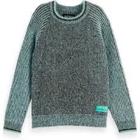 Scotch & Soda Boy Regular-fit Contrast Raglan-sleeve Pullover Agate Green/ Taglia: 4 | Maglioni Outlet | Unisex | Verde