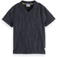 Scotch & Soda Boy Towelling Jacquard Polo Washed Black Taglia: 12 | T-shirt Outlet | Unisex | Nero