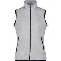 CMP Women's Vest Jacquard Knitted Gilet in pile Donna (46, grigio)