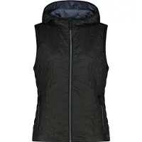 CMP Women's Vest Fix Hood Gilet sintetico Donna (46, nero)
