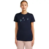 Icebreaker Women's Merino 150 Tech Lite S/S Bird Transit Maglia merino Donna (XL, blu)