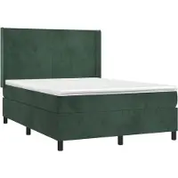 Syfax Giroletto a Molle con Materasso Verde Scuro 140x190 cm Velluto