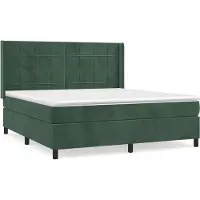vidaXL Letto a molle con materasso verde scuro 160x200 cm in velluto