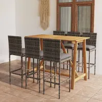 Prolenta Maison Exclusive - Set da giardino da 7 pezzi con cuscini, grigio