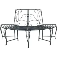 vidaXL Panchina a forma di albero a 4 posti 160 x 80 x 89 cm Acciaio Grigio argento