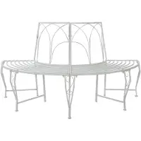 vidaXL Panchina a forma di albero a 4 posti 160 x 80 x 89 cm in acciaio bianco anticato