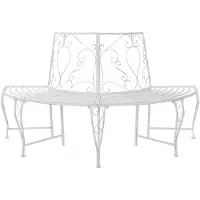 vidaXL Panchina a forma di albero a 4 posti 160 x 80 x 89 cm in acciaio bianco anticato