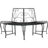 vidaXL Panchina a forma di albero a 4 posti 160 x 80 x 89 cm in acciaio nero