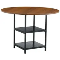 STILVORA Tavolo da pranzo rotondo da 107 cm con doppio ripiano, tavolo da cucina in MDF con struttura in metallo per 2-4 persone, tavolo da pranzo in stile europeo