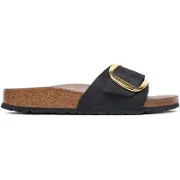 Birkenstock per donna. 1032965 Sandali Madrid Big Buckle (Vestibilità Stretta) nero (38), Basso, Nessuno, Casual