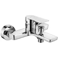 Kuchinox Rubinetto da bagno cromato, da montare a parete, senza set di doccia